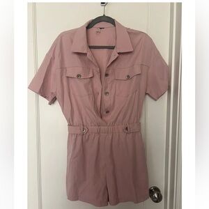 Pink Button-Up Romper